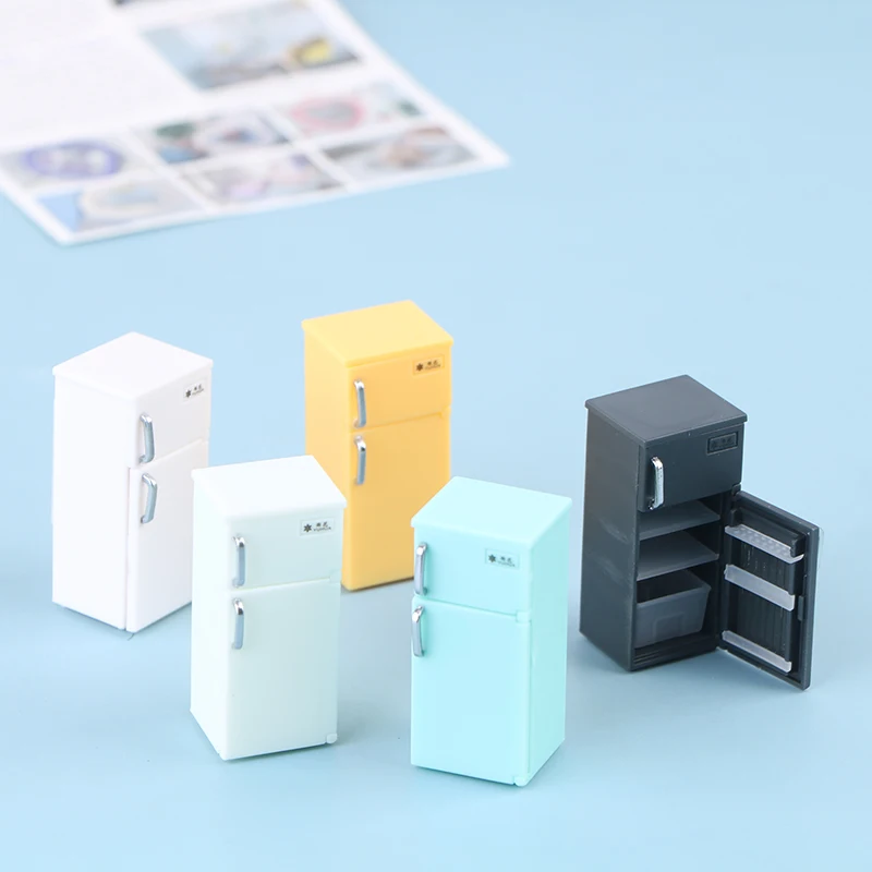 1 Pcs Dollhouse home furnishings mini color plastic refrigerator model