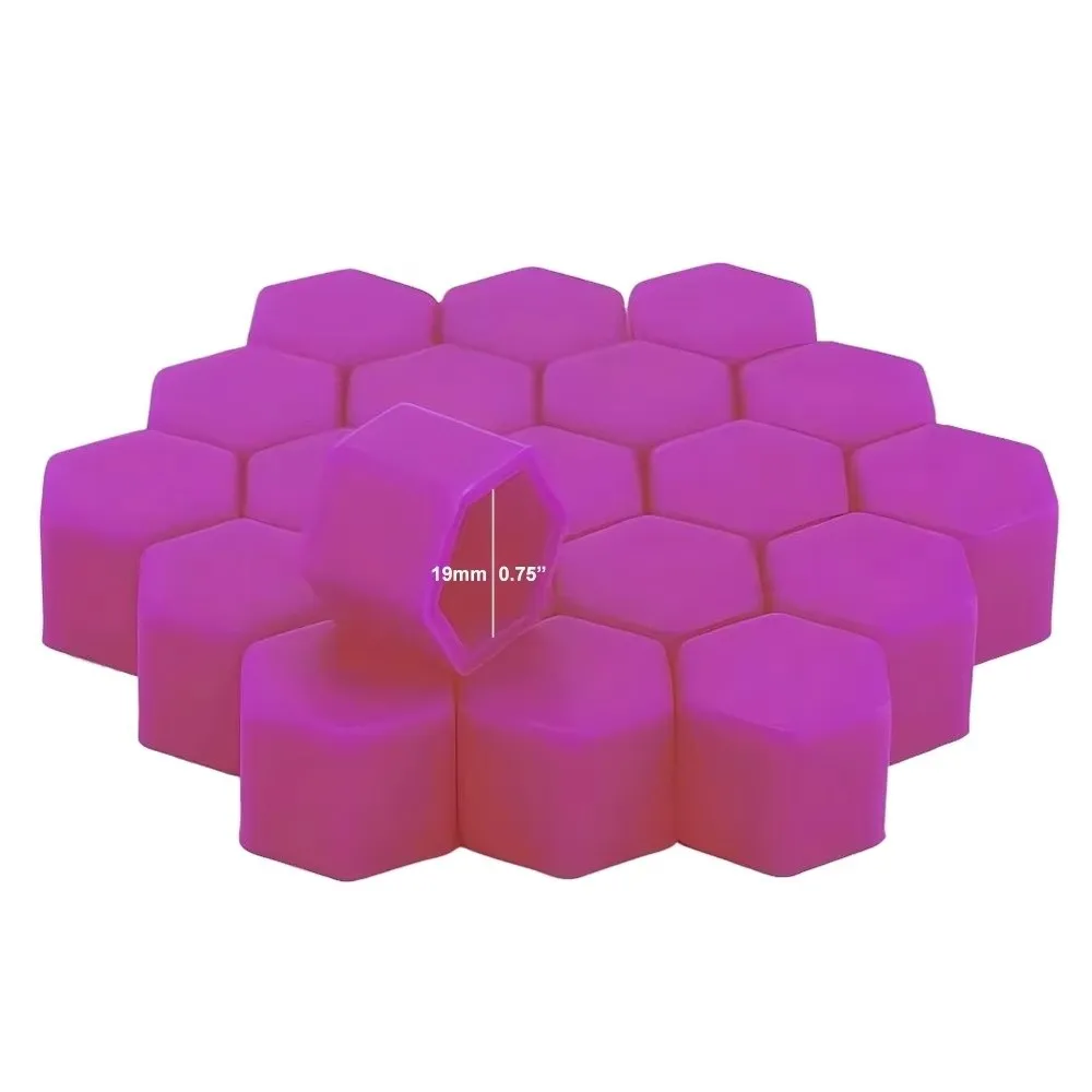 20Pcs N Silicone Car Wheel Nut Caps 19mm Hex Design Lug Bolt Covers Protective Anti Rust Tire Wheel Screw Caps Rim Protection