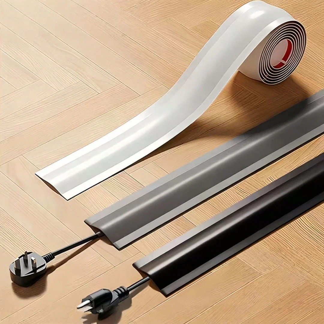 1 Stück 1/3 Meter Hochwertige Weiche Kabelabdeckung Langlebige Flexible Drahtabdeckung PVC-Kabelmanagement Bodenkabelabdeckung für Innenbereich