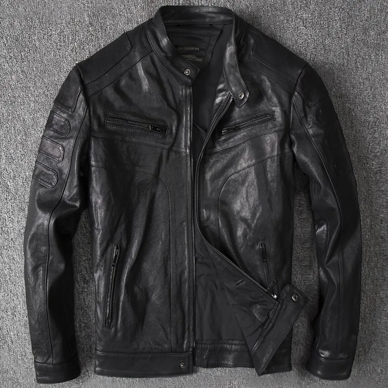 

Новые кожаные мужские короткие мотоциклетные брюки из кожи растительного дубления, облегающие