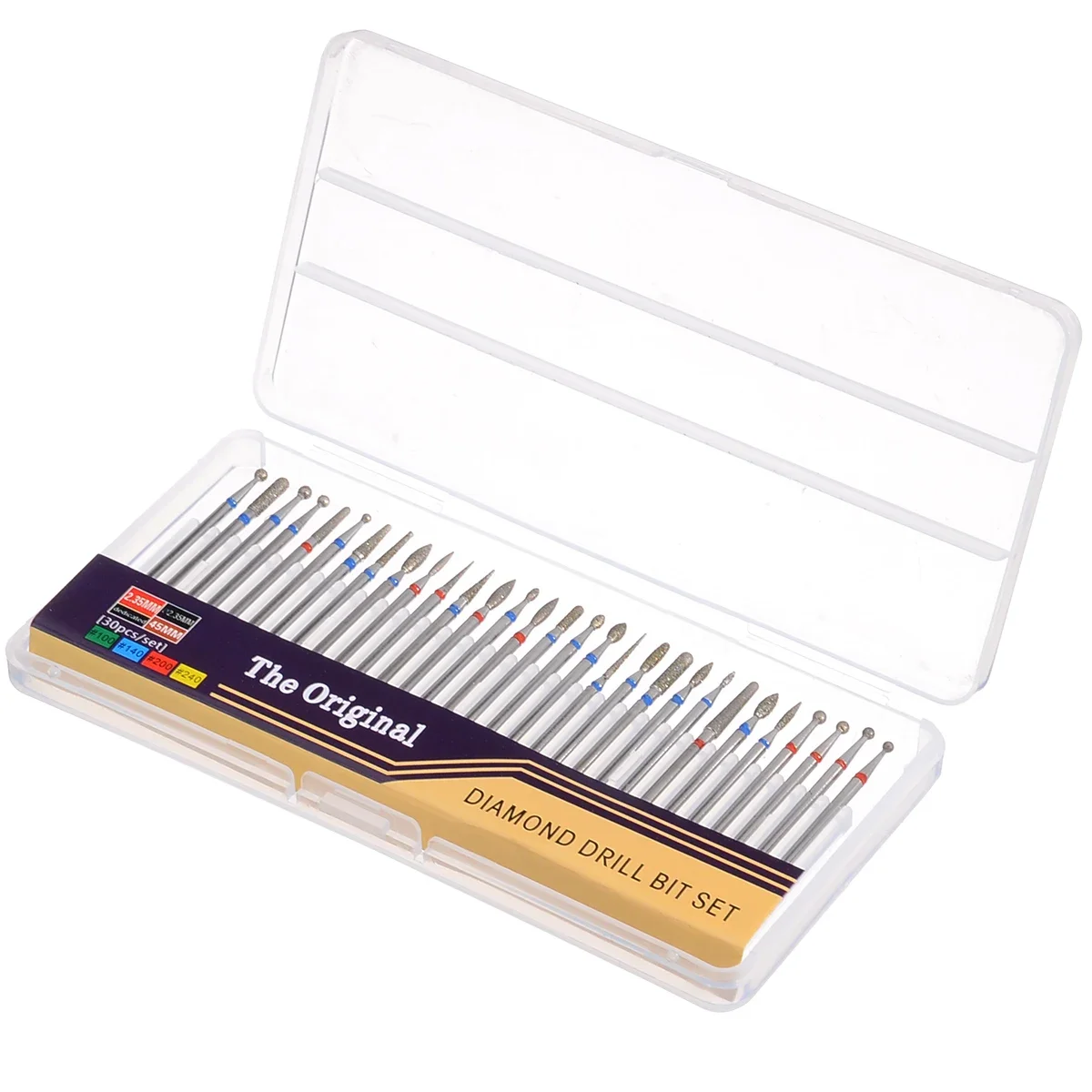 30pcs/set Diamond Nail Drill Bit Manicure Cutters Rotary Burr Nail Accessories Spiral Manicure Milling Cutter Tool