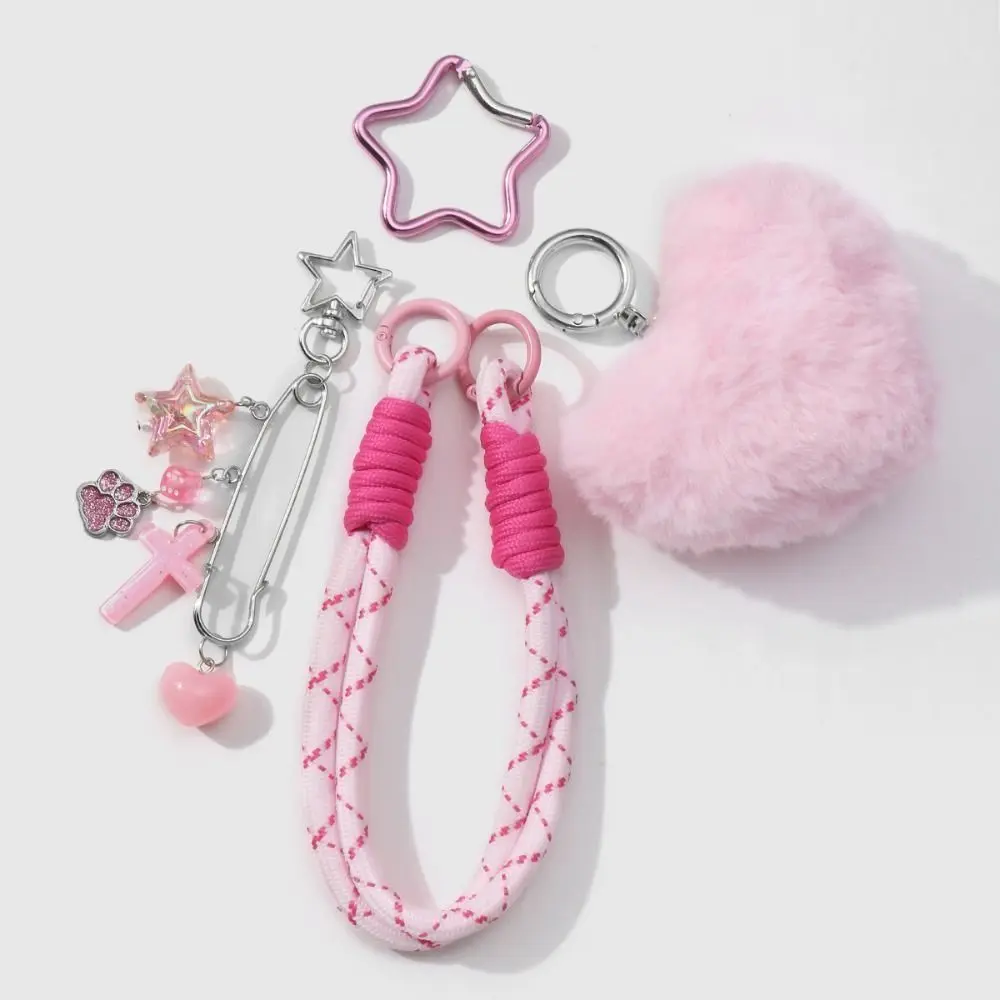 Creative Alloy Pearl Bow Key Ring Plaid Handmade Bowknot Keychain Korean Style Heart Y2k Bag Pendant Daily