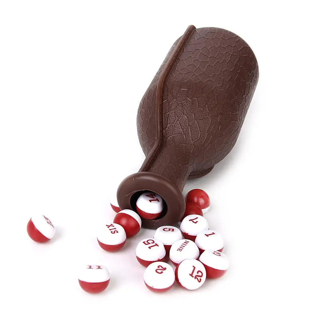 1 bottiglia per shaker da biliardo Kelly con 16 palline di pisello numerate