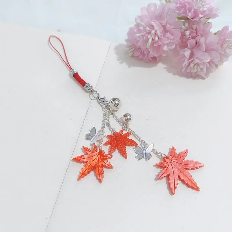 Anime Tian Guan Ci Fu Hua Cheng Xie Lian Cosplay Keychain Heaven Official’s Blessing Butterfly Leaves Pendant Phone Keyrings