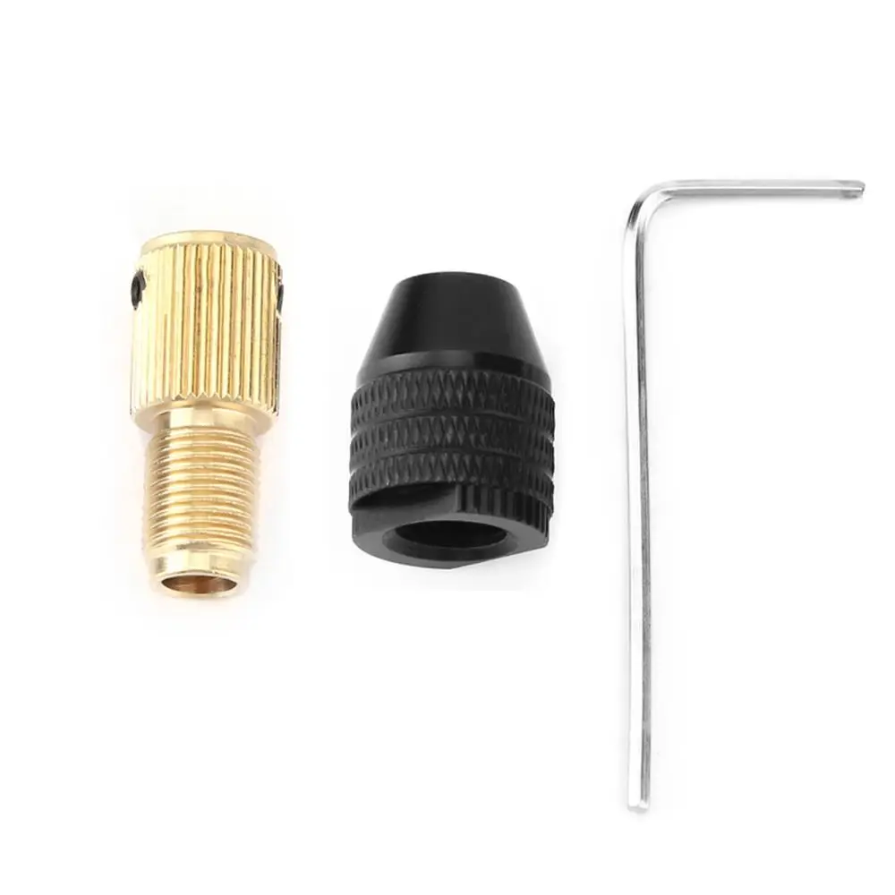 Straight Three-Jaw Self-Tightening Chuck 2.35mm/3.17mm /5mm Diameter Brass and Aluminum Alloy Electric Drill Chuck Set