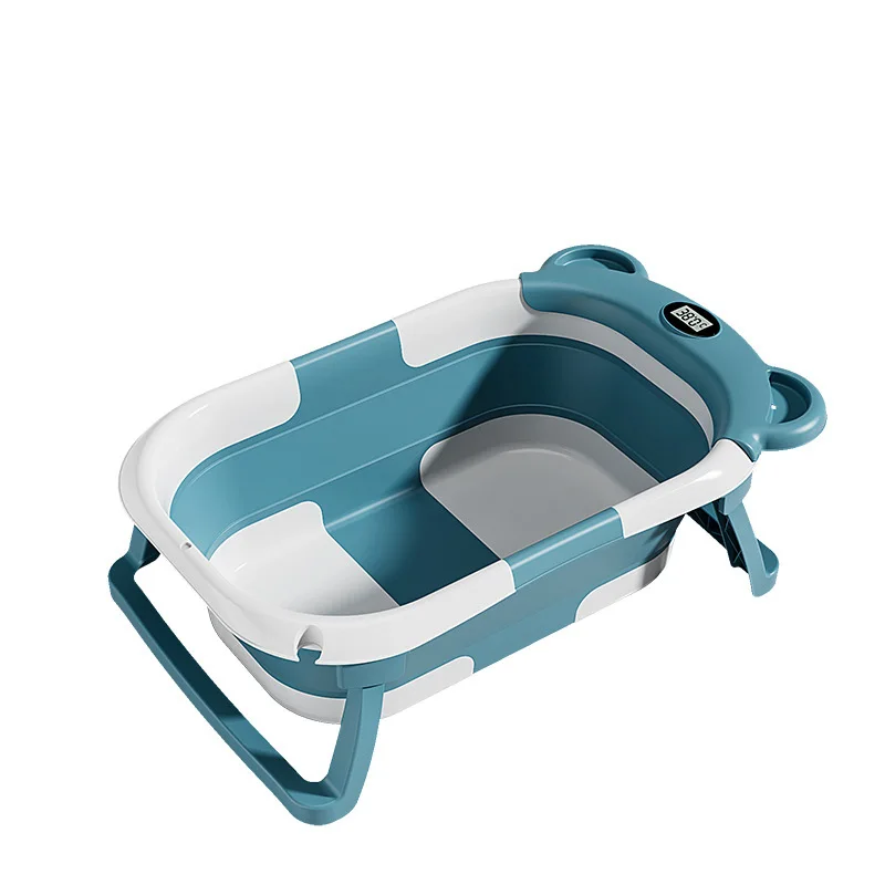 Temperature Sensing Baby Bath Tub Folding Portable Newborn Bathtub Baby Care Infant Bath Products Baby Shower Item