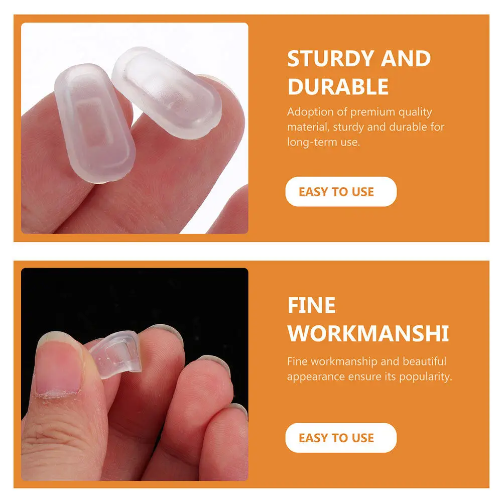 

25Pairs Premium Soft Silicone Nose Pads for Eyeglasses Replacement Nose Bridge Pads Prevent Slipping Increase Height Fit All