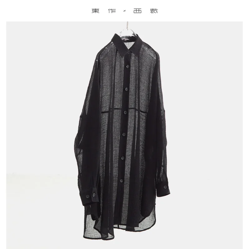 2025, Frühjahr/Sommer, neues Damen-Hemd mit aufhellendem Sommer, lebendiges orangefarbenes Sonnenschutz-Hemd, vielseitiges, mit Seiden-Leinen bedrucktes, bequemes Oberbekleidungs-Langhemd