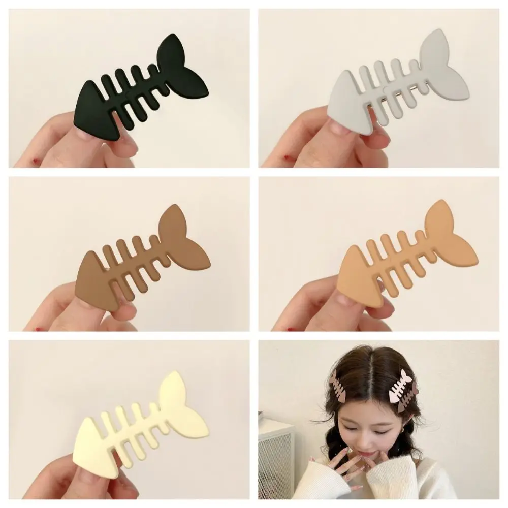 Lovely Animal Fish Bone Hair Clip Y2k Headwear Geometry Hair Accessories Plastic Barrettes Party