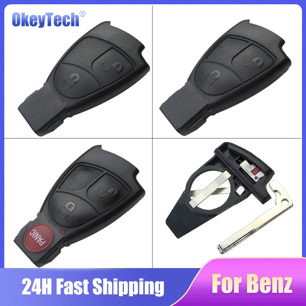 OkeyTech 2/3/3+1 Button Car Key Shell Case for Mercedes-Benz Key case for Mercedes Benz W168 W163 W203 W205 W208 A200 Vito Smart