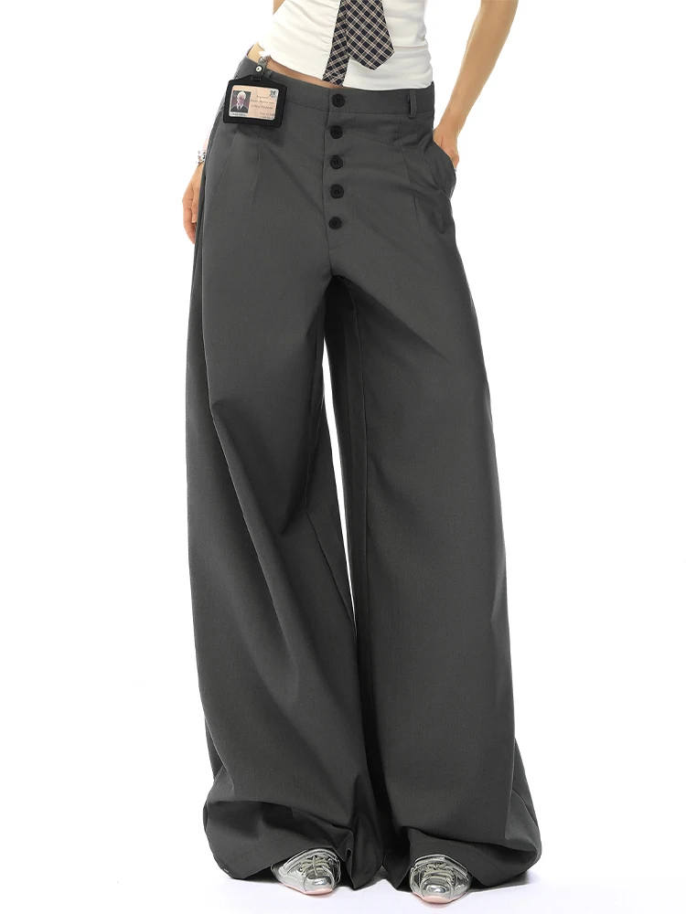 

2024 Осень Зима Женщины Y2k Костюм Брюки Винтаж Длинные Брюки 2000-х годов Мешковатые Харадзюку Японский Широкий Крой Дизайнерский Студенческий Стиль Tide