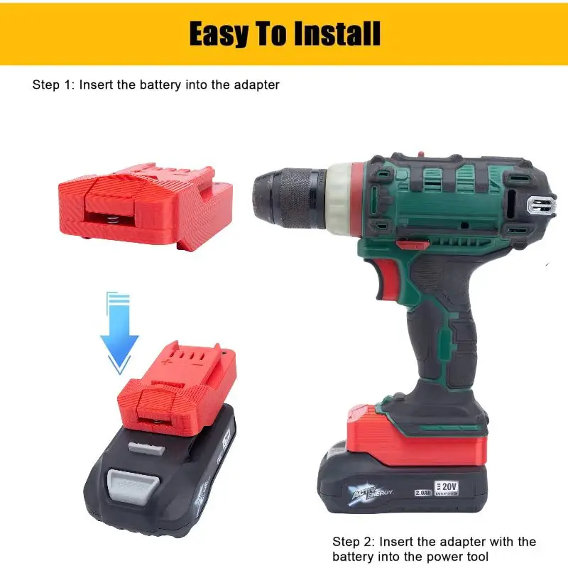 Batteries Converter Adapter For Aldi Ferrex Activ Energy Lithium Convert  To Parkside Lidl Tools Use (without battery and tools)