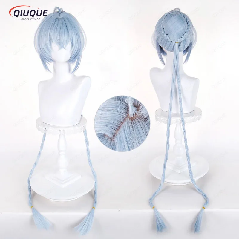 

ZZZ Lucia Cosplay Wig Blue Braids Wigs Heat Resistant Synthetic Wigs + Wig Cap