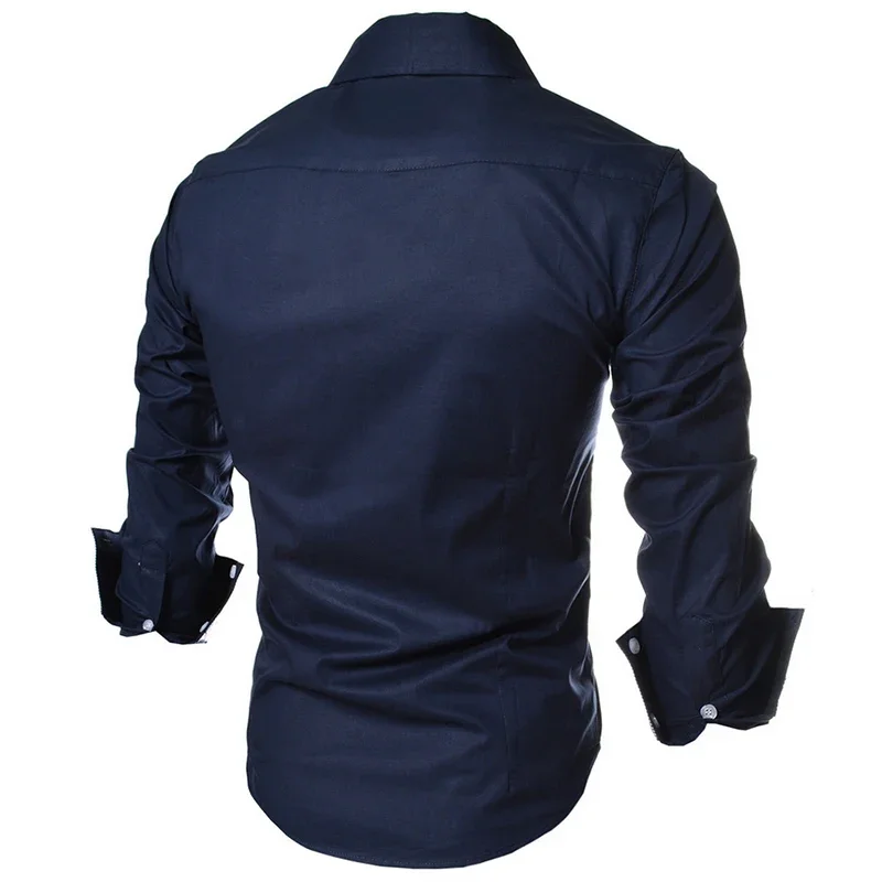 Camisas a rayas para hombre, Camisa ajustada de negocios de manga larga para hombre, ropa Social en blanco y negro, Camisa Masculina Vetement Homme 2024