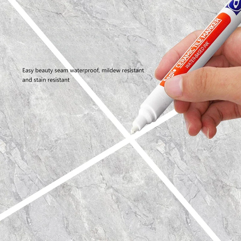 

White Waterproof Tile Marker Grout Pen Wall Seam Pen 12 Color Optional,for Tiles Floor Bathroom Decontamination Seam Repair