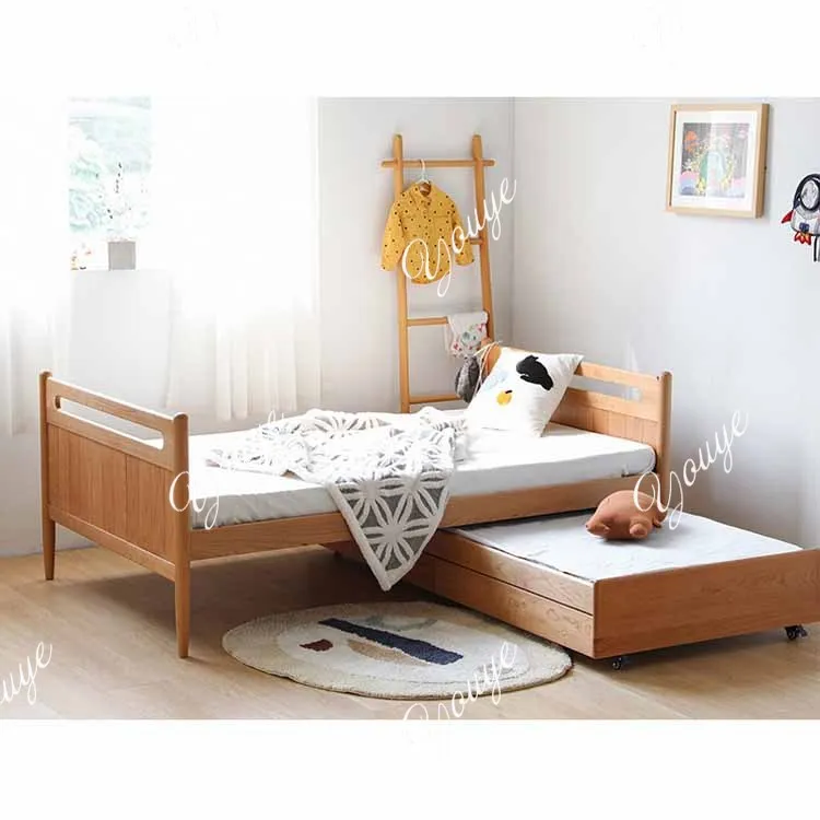 

Mother and child bed trailer solid wood Nordic up and down 1.2 meters pull-out drawer two-tier children's bed multi-function pul
