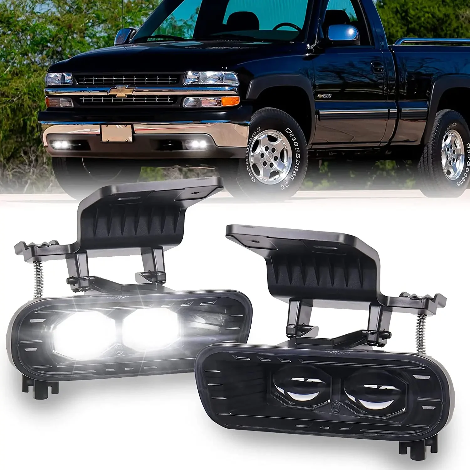 

LED Fog Lights Compatible with 1999-2002 Chevy Silverado 1500 2500, 2000-2001 Silverado 3500, 2000-2006 Chevrolet Suburban Tahoe