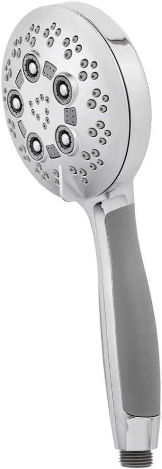 Polished Chrome Multi-Function Handheld Shower Head with 5 Spray Settings, 2.5 GPM