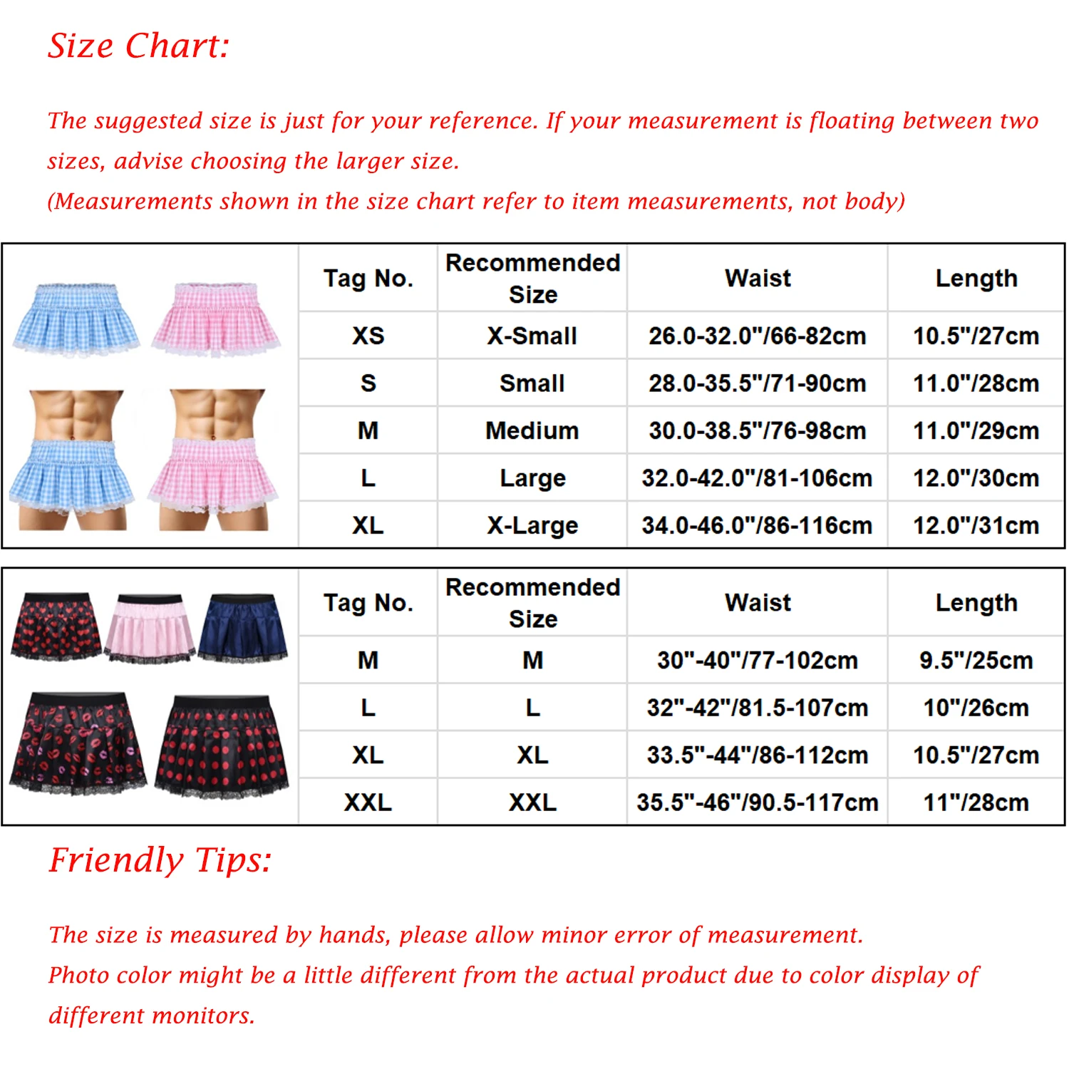 YiZYiF Men Sissy Micro Mini Skirts Women Elastic Waistband Short Skirt with Lace Hem Pleated Gingham A-line Mini Skirt Sexy Men