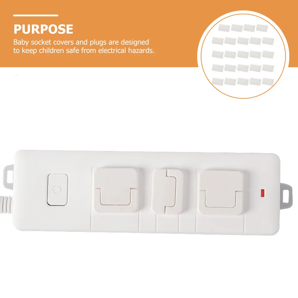 24 pçs soquete capa tomada cobre à prova de bebê à prova de crianças proteção contra choque elétrico plugues de segurança durável material pp bordas redondas