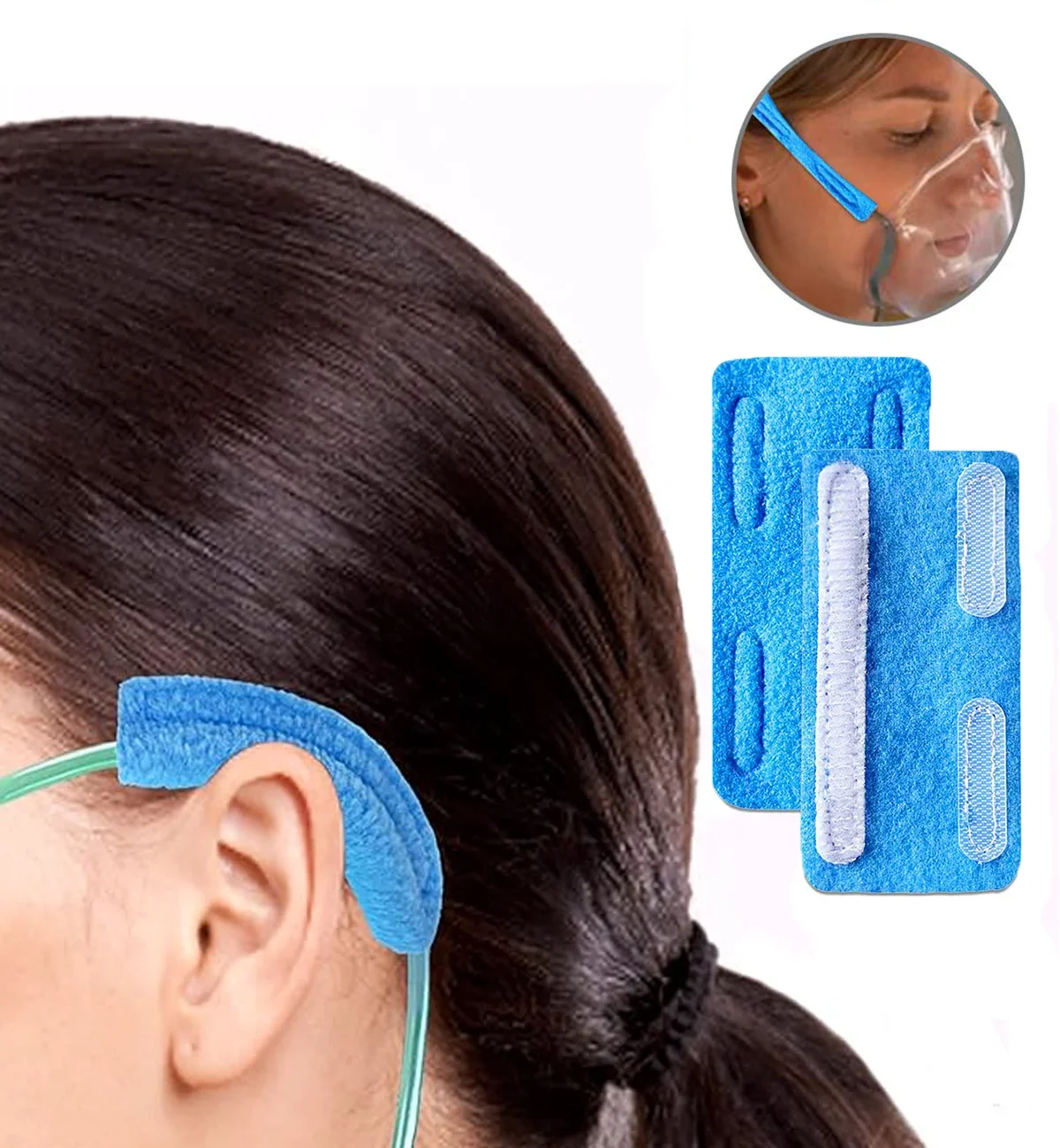 Nasal Cannula Ear Cushions Pad Cannula Face Soft Cover for Oxygen Users Relieve Ear and Prevent Cheek Indentation Discomfort