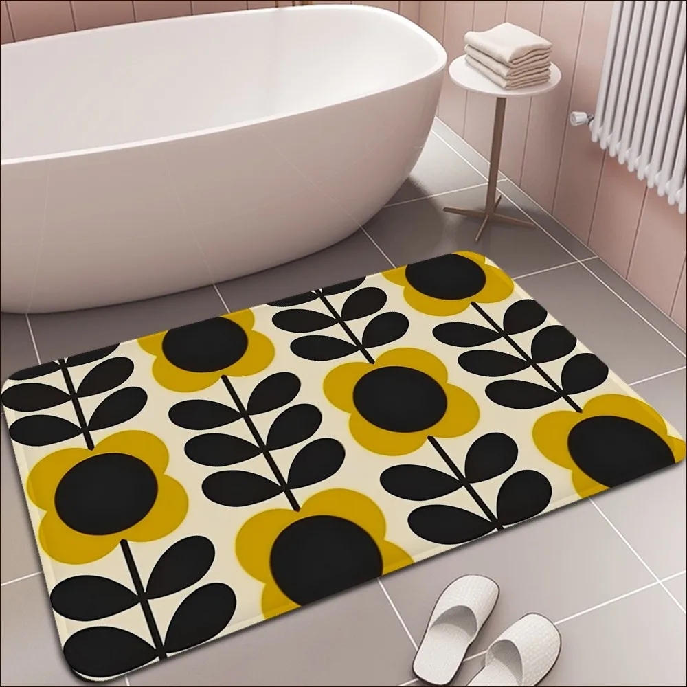 Orla Kiely Leaf Flower Floor Mat Bath Mat Nordic Style Home Doormat Bathroom-Toilet Mats Bedroom Welcome Doormat