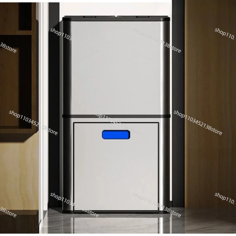 

Мусорный бак с двумя отделениями и двойным сенсором, из нержавеющей стали, для сортировки отходов на кухне