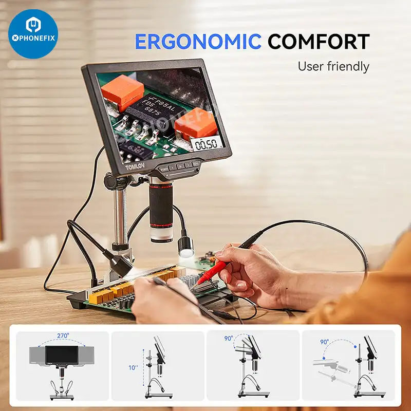 Imagem -04 - Microscópio Eletrônico Digital para Solda Amplificação Contínua Lupa Hdmi Usb Dm201m 16mp 1200x