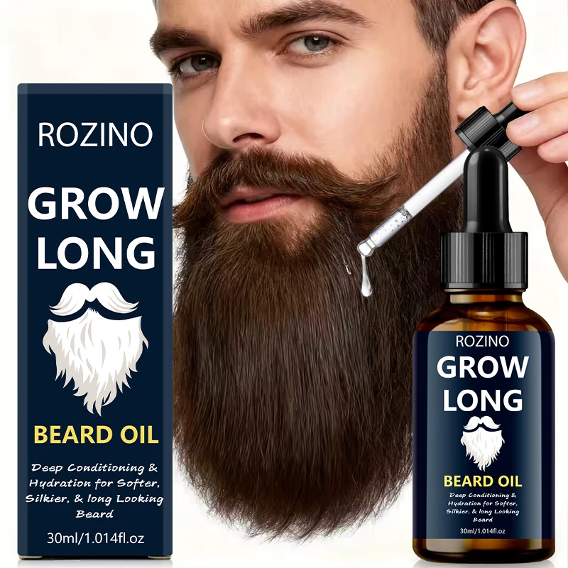 1Pcs/2Pcs/3Pcs Natural Beard Oil for Men, Infused with Glycerin and Jojoba Oil, Softens, Moisturizes, Cares for the Beard, Strengthens Beard Hair, and Enhances Natural Shine Easy to Apply, It's the Perfect Gift for Men