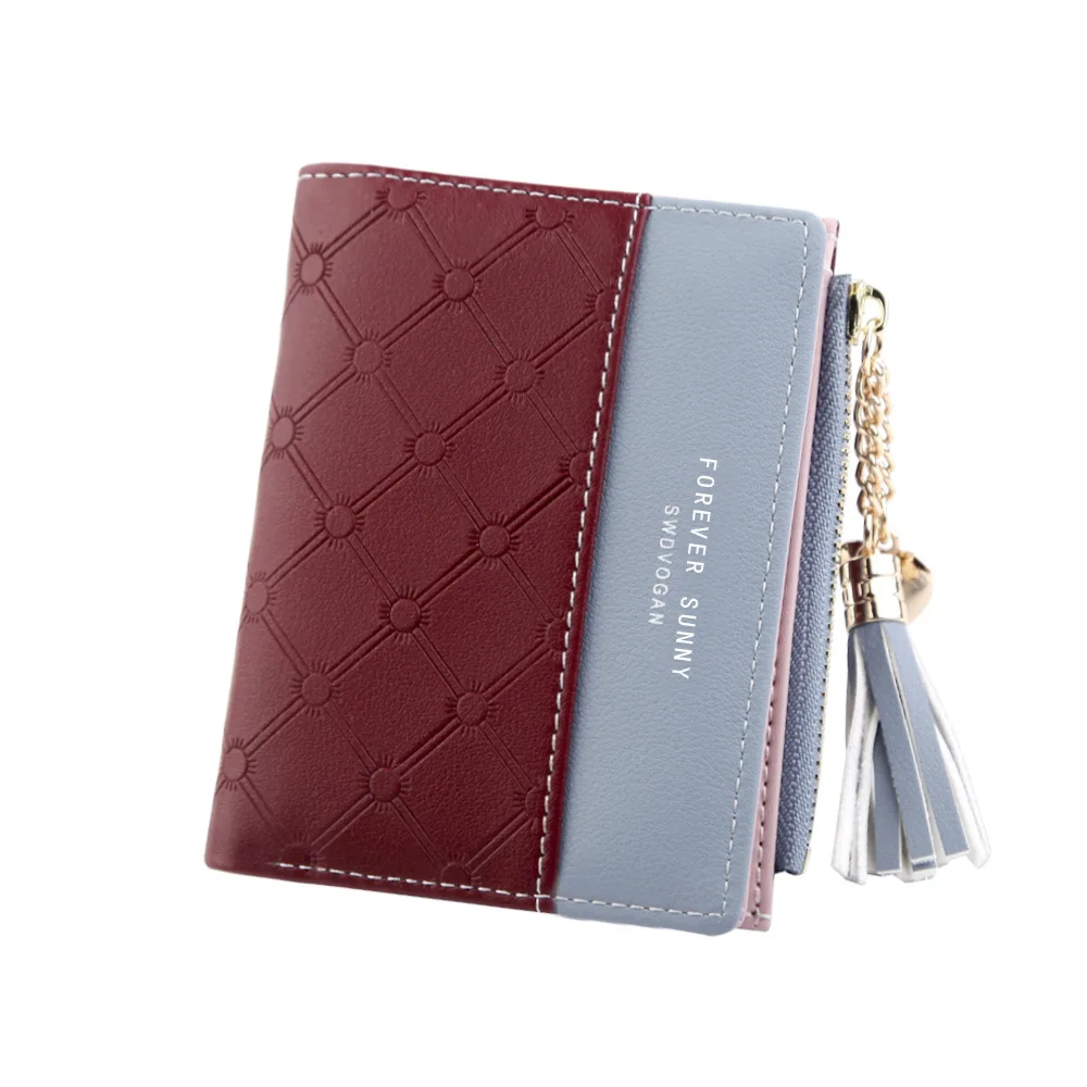 Women's Short Wallet, Girl's Zero Wallet, Contrasting Leather Hasp Wallet, Zipper Buckle Fashion Bag, Portable Small Wallet