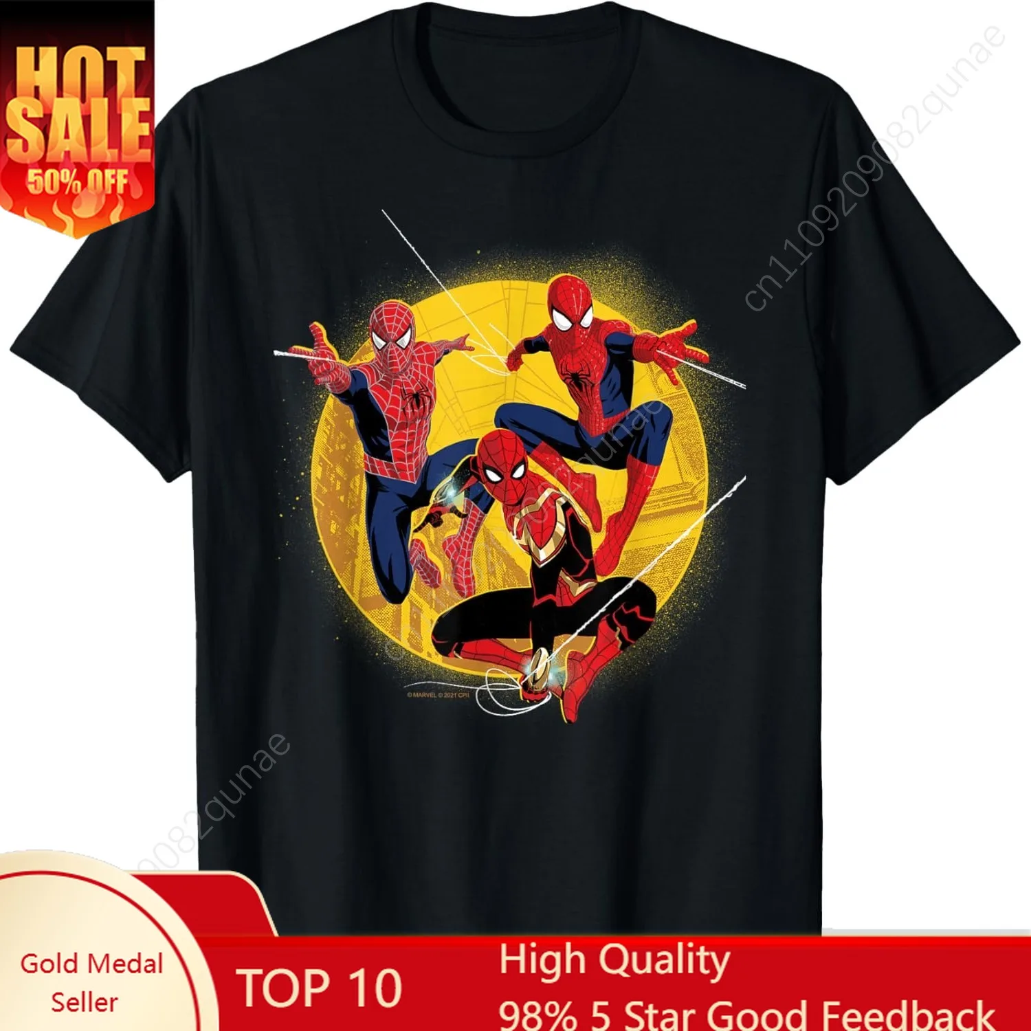 

Marvel Spider-Man: No Way Home Spider-Men in Action Unisex T-Shirt