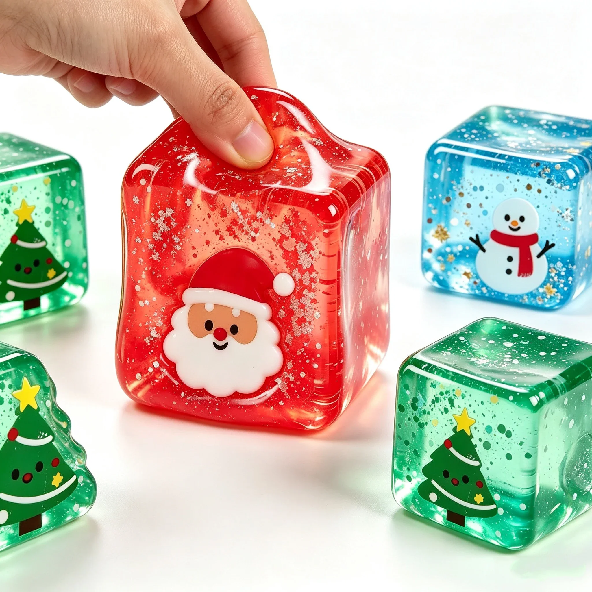 Christmas Maltose Squishy Toys Santa Claus Snowman Maltose Squeeze Stress Relief Pinching Sensory Toys Party Favors