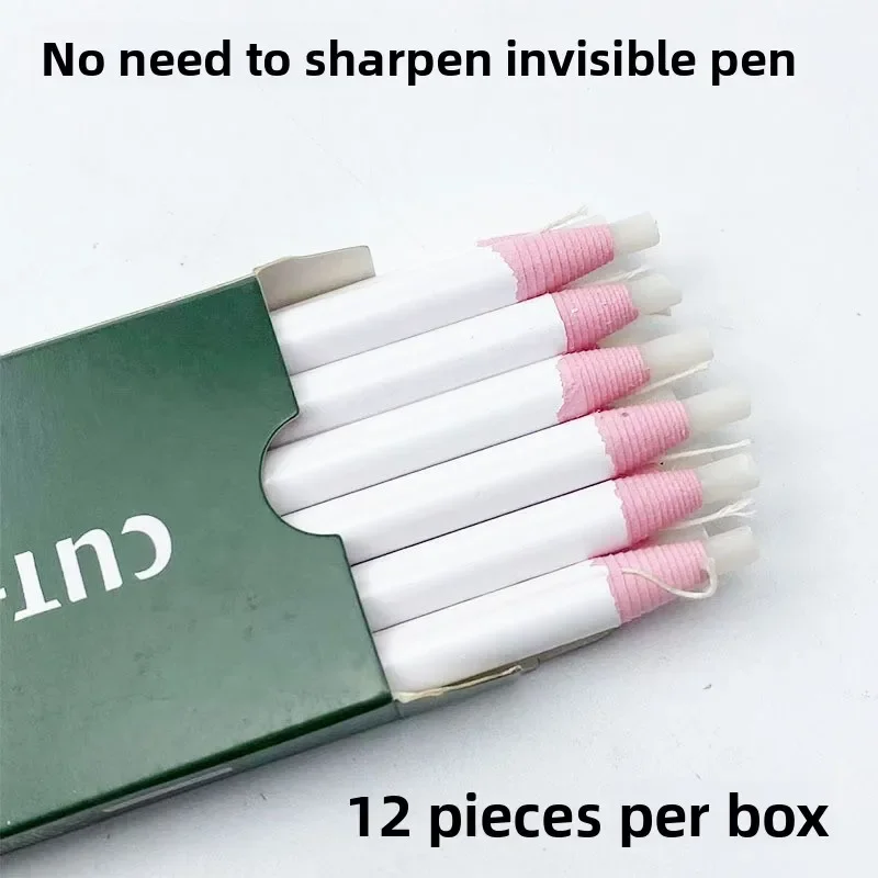 12Pcs Pull String Crayons Heat Erasable Sewing Pens Roll Paper Multi-Purpose Fabric Marking Auto Disappearing High Temperature