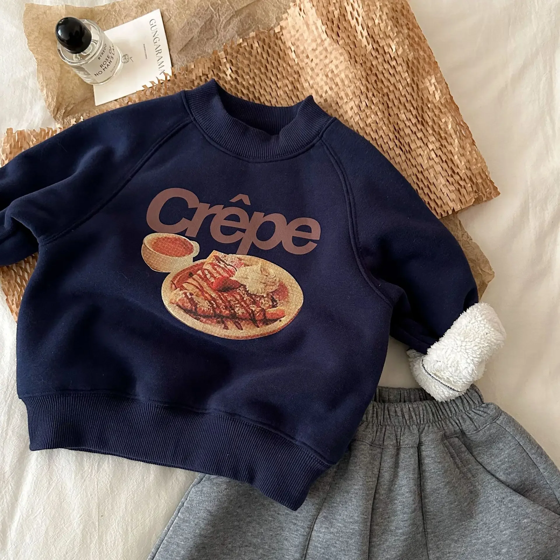 

Children's Sweater 2023 Winter New Boys and Girls Thickened Sweater Baby Printed Pullover Fashion