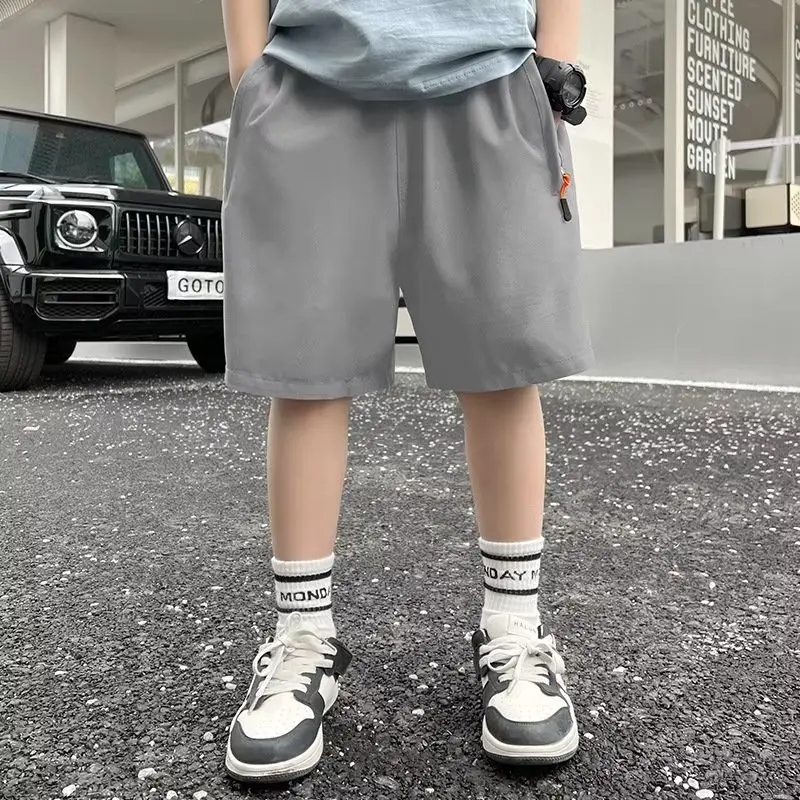 Boys' Summer Shorts, Quick Drying Pants, Ice Silk Pants, Summer Casual Sports, Summer Clothing, Thin, Loose Fitting Capris