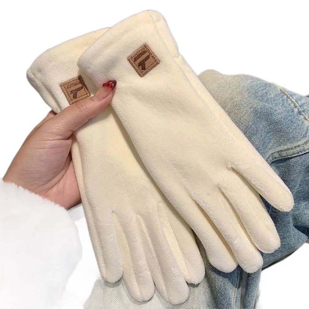 Durable Thick Touch Screen Gloves Cold Proof Windproof Winter Fleece Lined Gloves Warm Full Finger Gloves Driving
