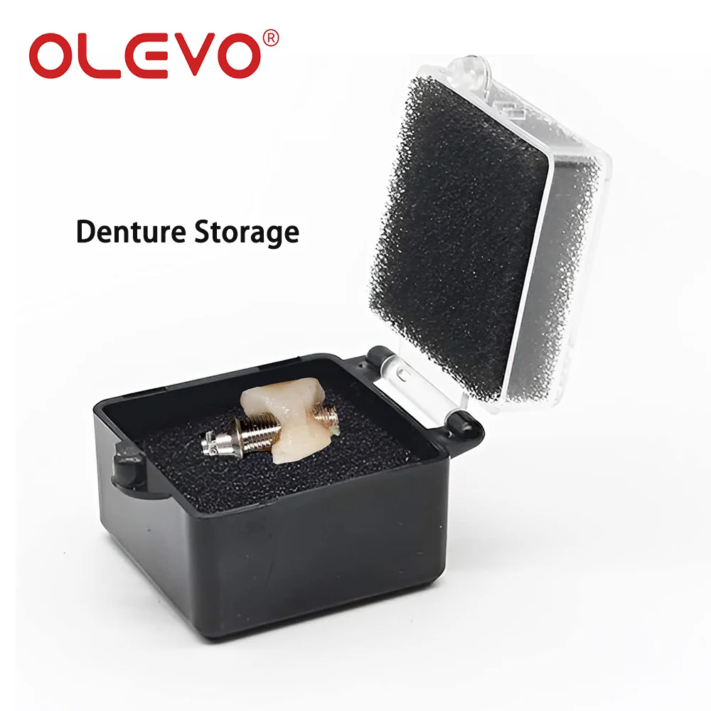 OLEVO 20/50 Pcs Denture Sponge Retainer Case Plastic Dental Crown Veneer Fake Teeth Storage Box with Foam Oral Hygiene Tools