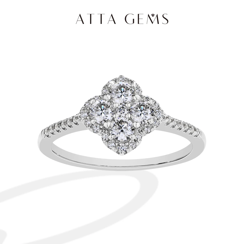 

ATTAGEMS Full D VVS1 Moissanite Ring 100% S925 Sterling Silver for Woman Girl Birthday Party Jewelry Gifts Shipping from the USA