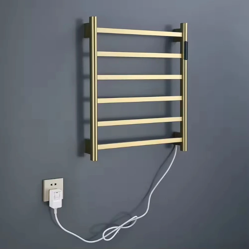 Brushed Gold Bathroom Towel Heater Stainless Steel Rotatable Bathroom Towel Heater
