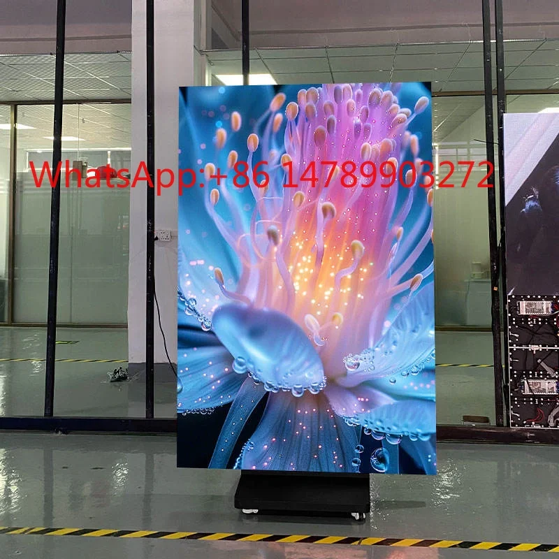 P1.86 All In One Tri-Fold LED Screen WiFi 4G Double Sided Mall Lobby Display Stand