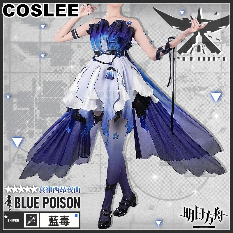 COSLEE Blue Poison Cosplay Costume Arknights Cos Game Suit Lovely Dress Halloween Party Outfit For Women S-4XL Customized New