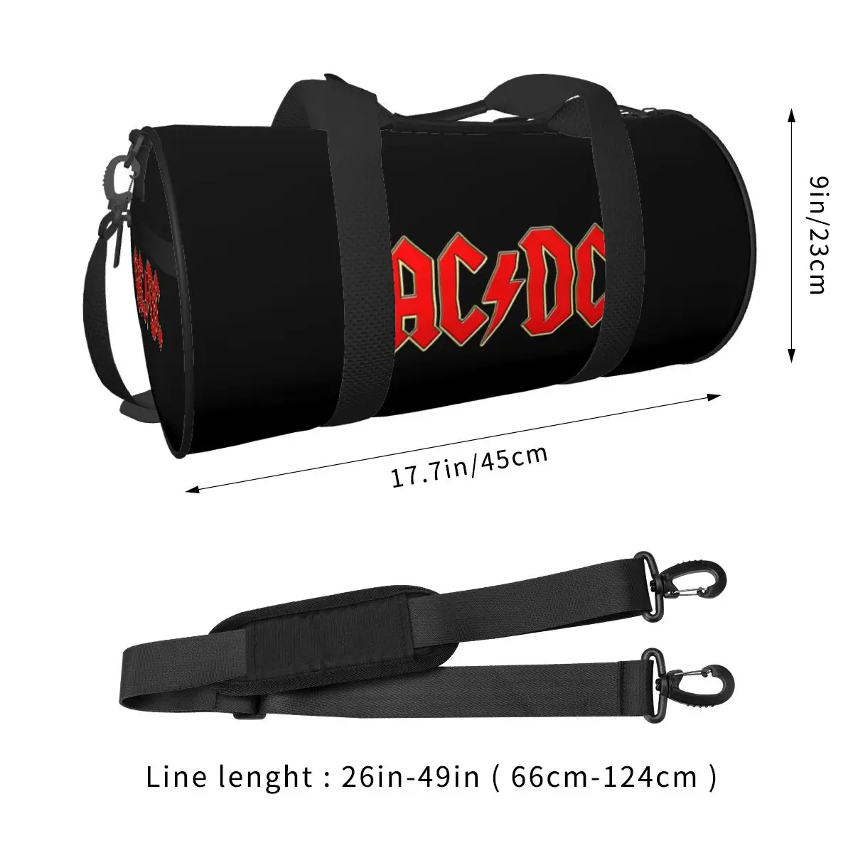 Sac de voyage Ac DC Rock pour hommes, sacs de sport de grande capacité, sac de sport design pour le week-end, sac de fitness coloré, sac de natation hip hop