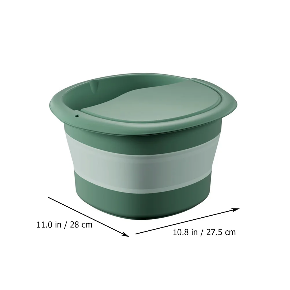 1Pcs Foldable Foot Bath Bucket Green - Massaging Soles with Acupoint Stimulation for Blood Circulation Home Foot Soak Basin