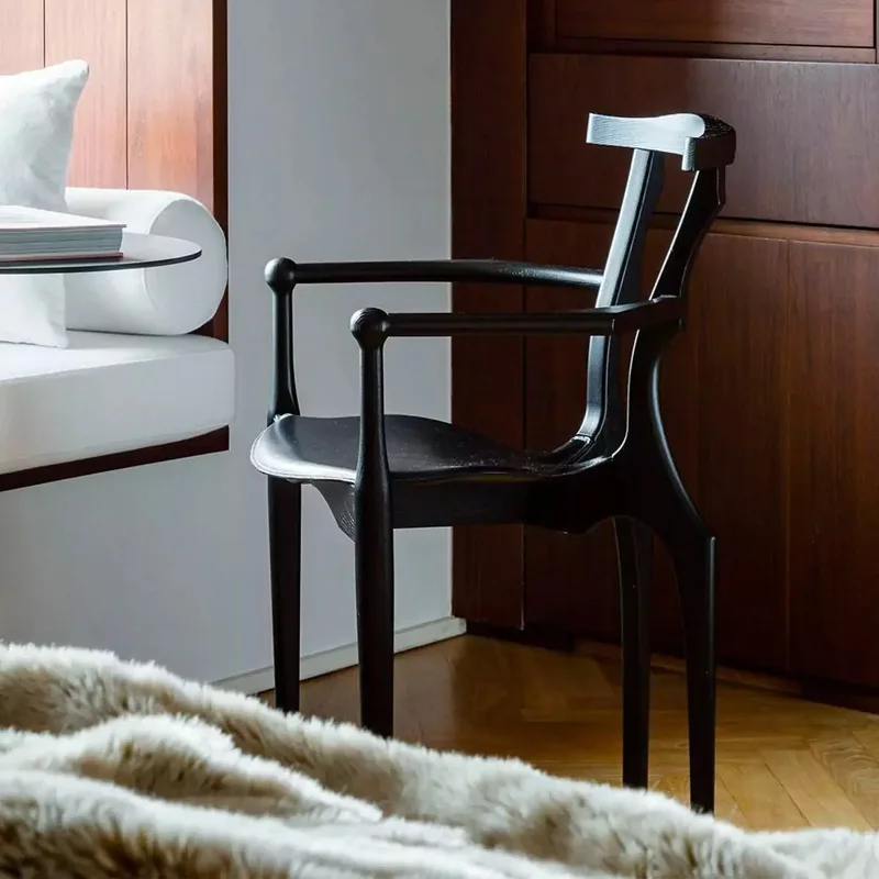 Solid wood dining chair household Italian minimalist high-end new Chinese stool back chair