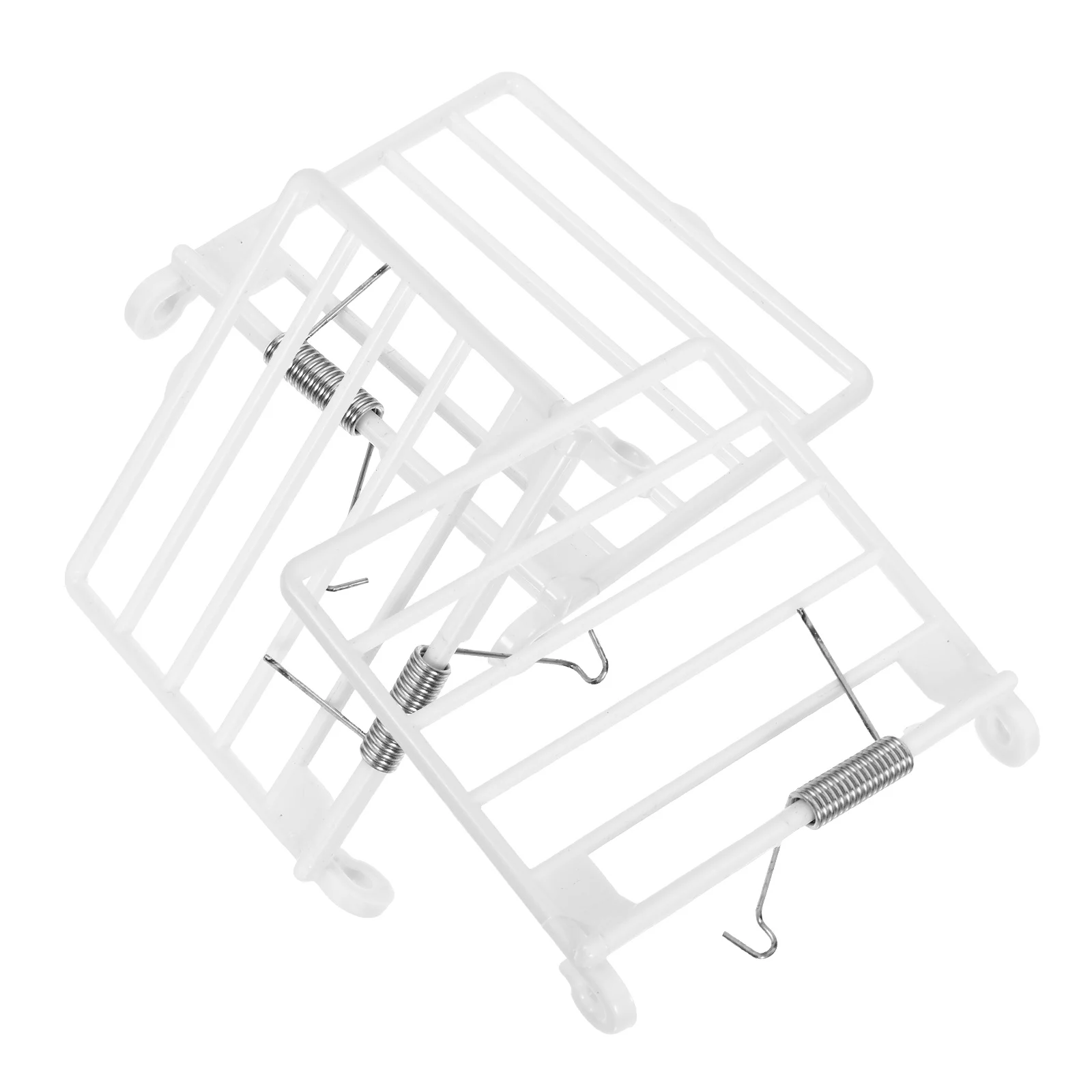 

3 Pcs Bird Cage Door Accessories Spring Wires Fixed Food Box Replacement Plastic Easy Install Remove Safety Prevent