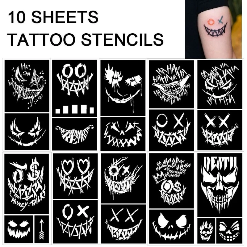 Clown Tattoo Template DIY Body Painting Template, Party, Family Tattoos and Role Playing, Festival Costume and Party Decoration