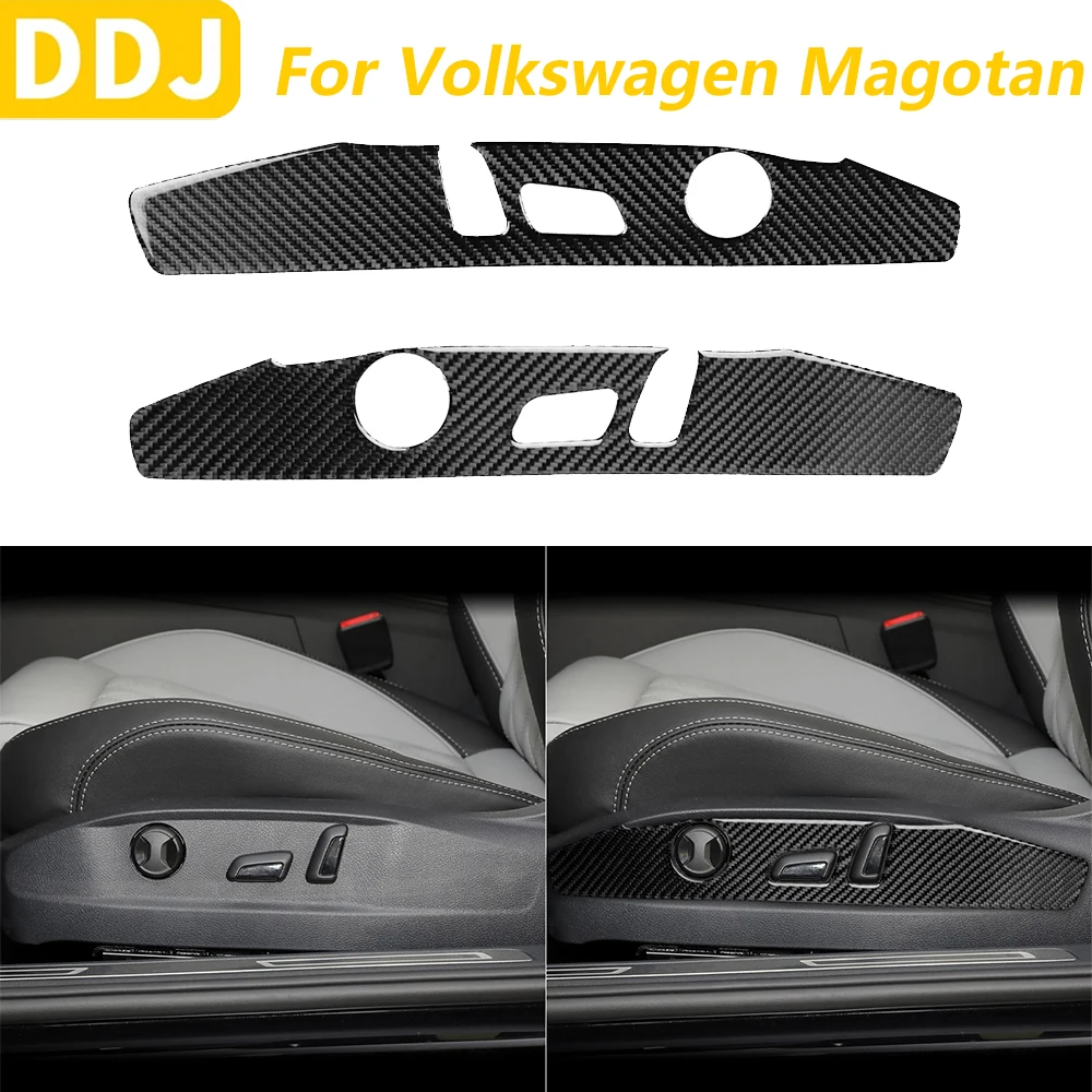 

Для Volkswagen Magotan CC 2017-2024 углеродное волокно, кнопка регулировки сиденья, крышка панели, декоративные автомобильные аксессуары, наклейка