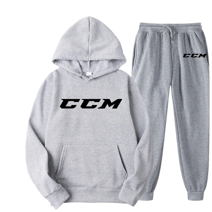 Men\'s Brand Autumn Hooded Sportswear Sets CCM 2-Piece Hoodies+Running Pants Sport Suits Casual Men/Women Sweatshirts Tracksuit