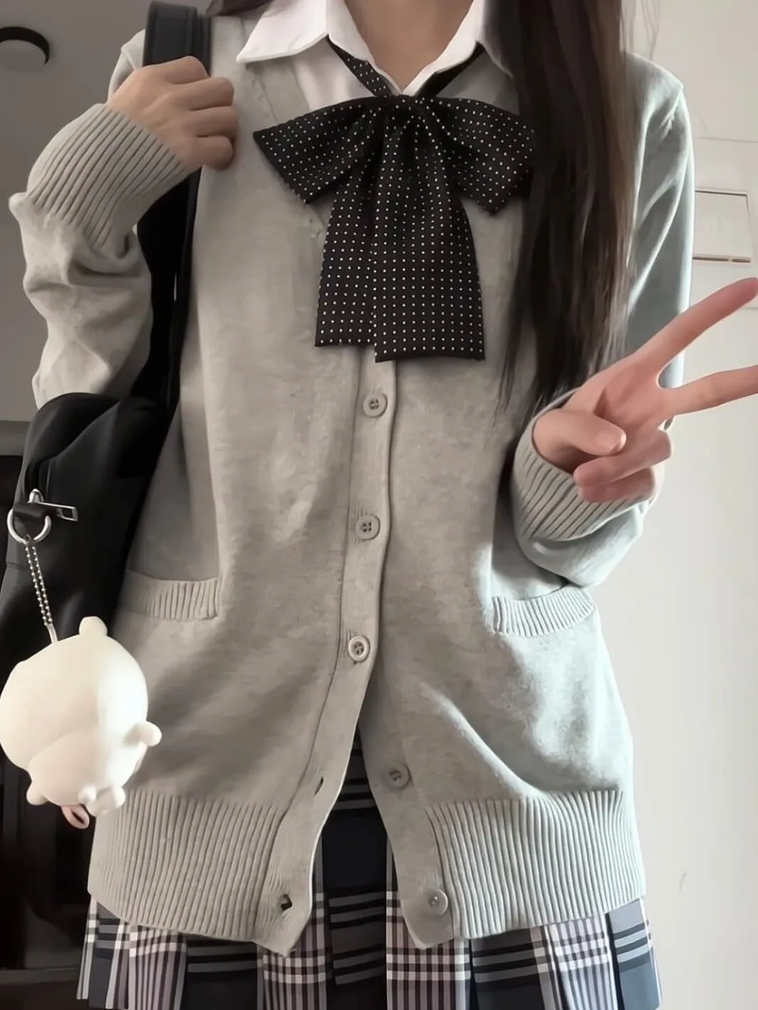 Basic Knitted Long Sleeve JK Open Cardigan Multi-Color Sweater Jacket College Style Uniform Loose Fit Pure Cotton Women's Fas...