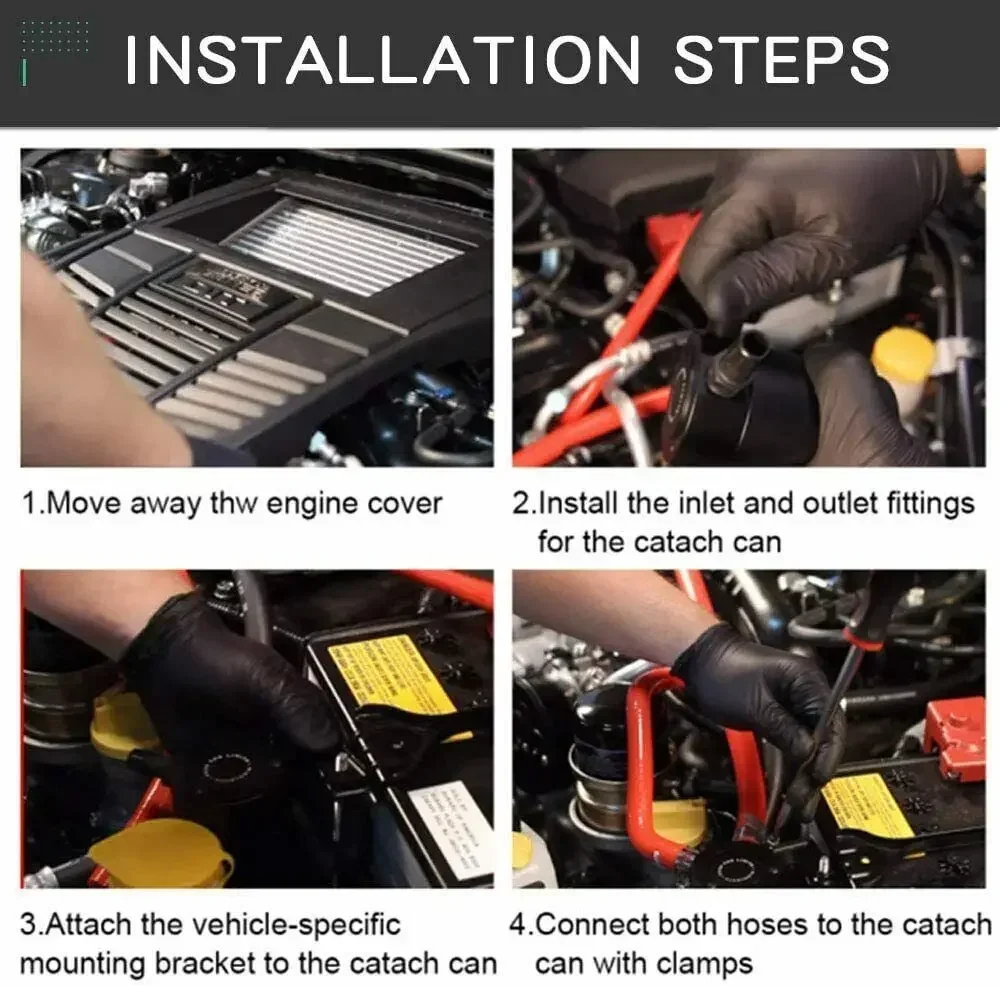 Hoge Kwaliteit Aluminium Racing Verbijsterde Olie Catch Kan Tank 2-Poort Reservoir met Aftapkraan Ontluchtingscilinder Filter Kit OCC-1023A